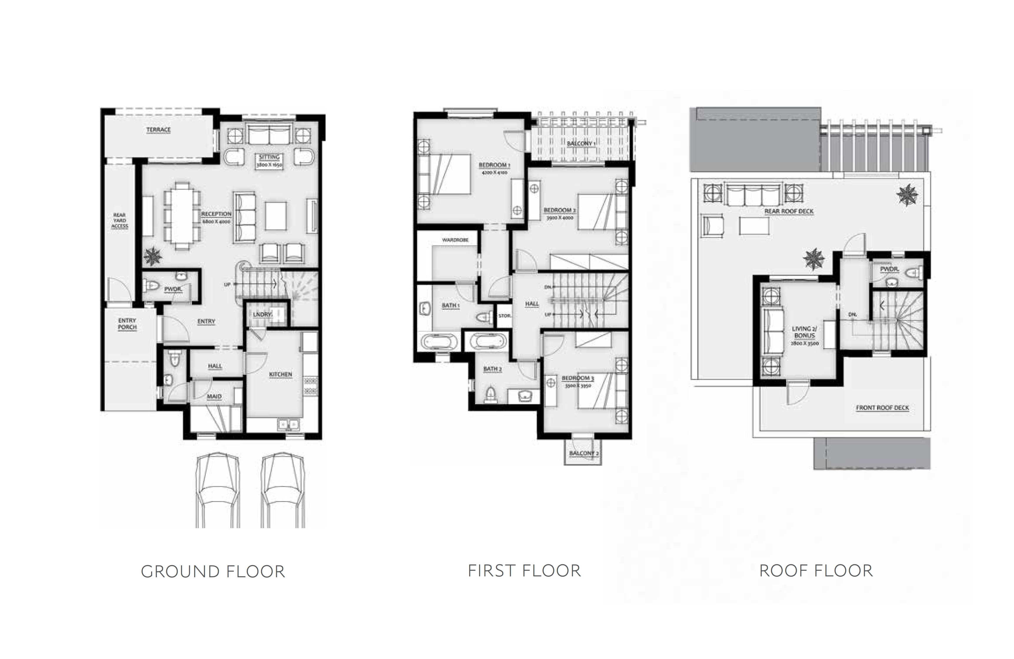 Floor plan for townhouse at Mivida