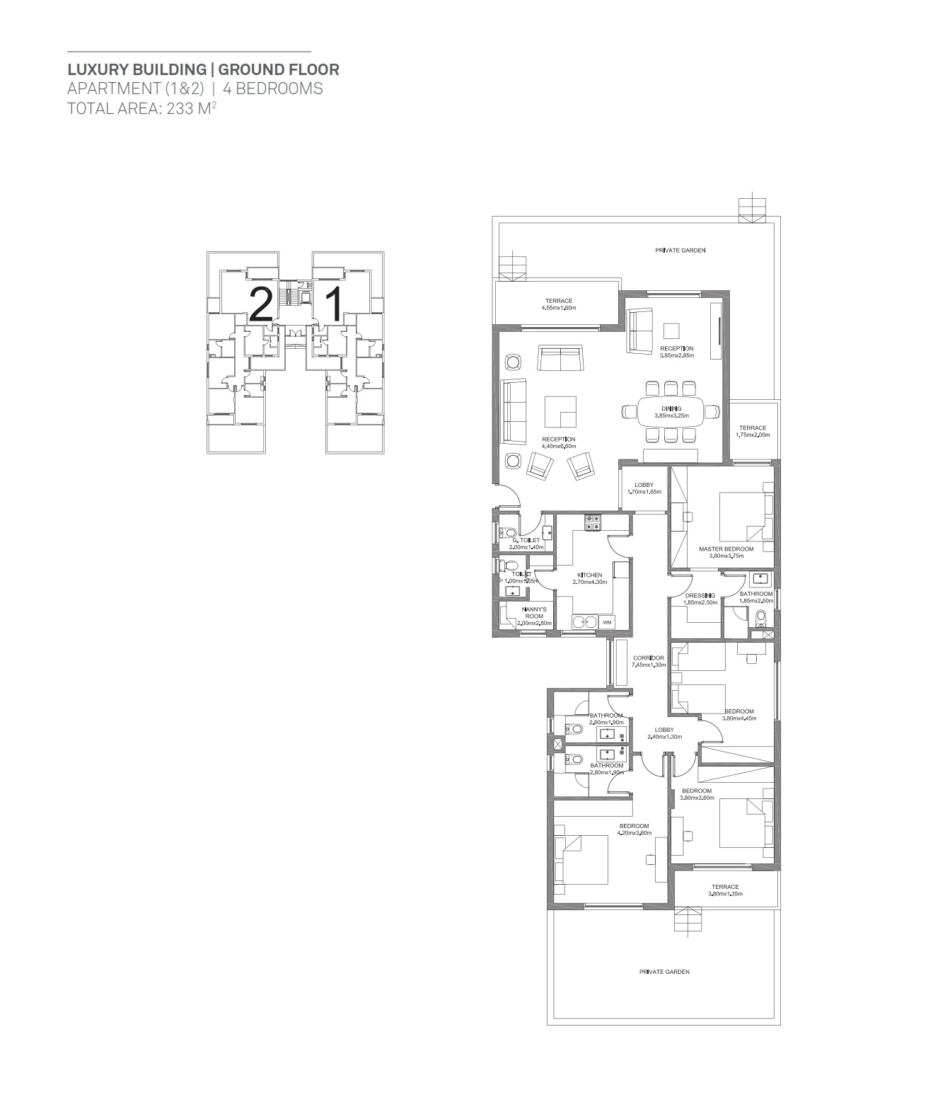 Floor plan for apartment at Hyde Park