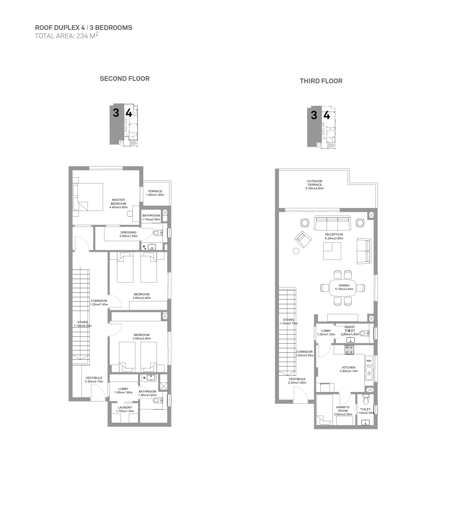 Floor plan for duplex at Hyde Park