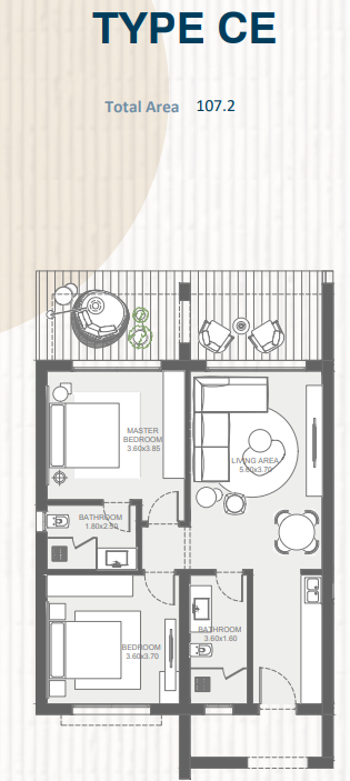 Floor plan for apartment at The Med