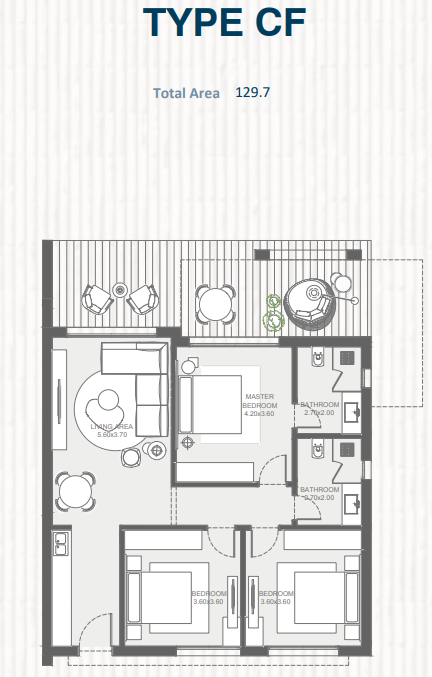 Floor plan for apartment at The Med