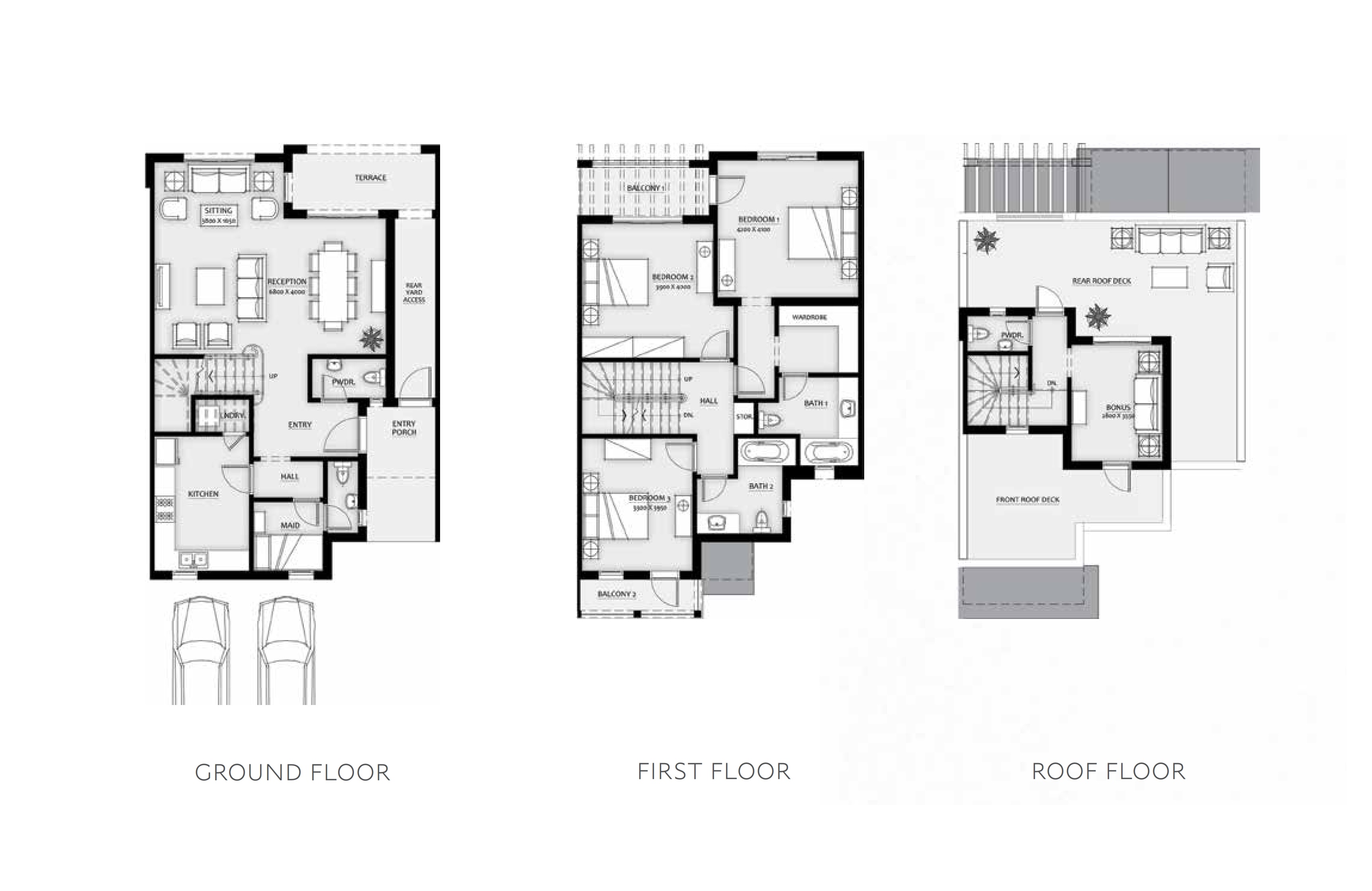 Floor plan for townhouse at Mivida