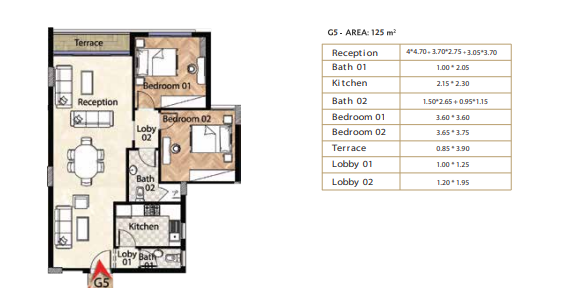 Floor plan for apartment at OIA Compound