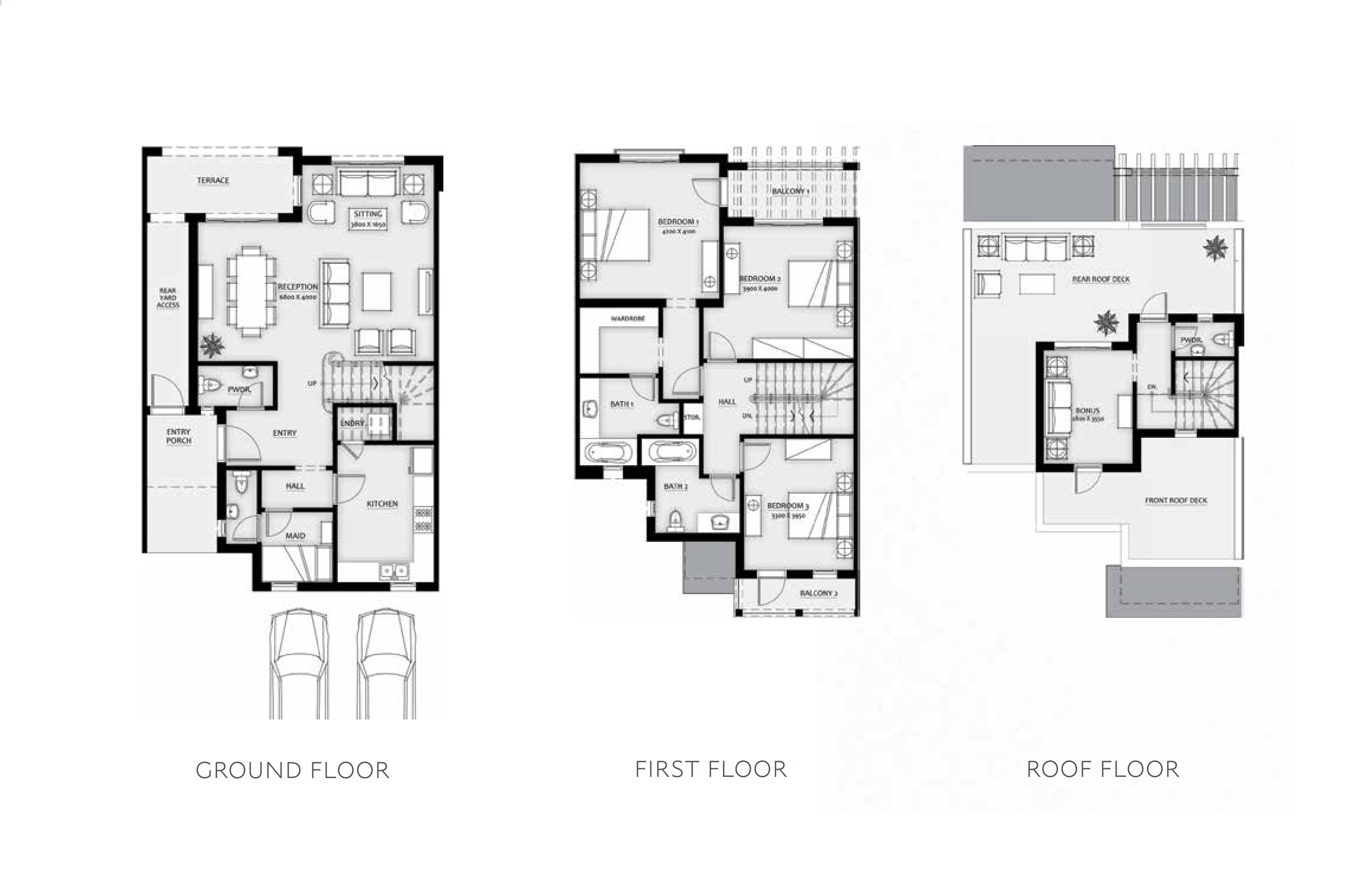 Floor plan for townhouse at Mivida