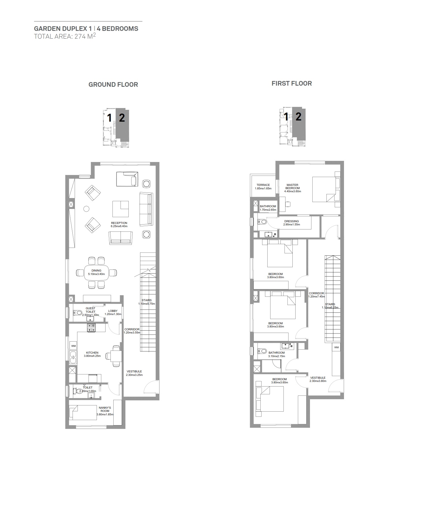 Floor plan for duplex at Hyde Park