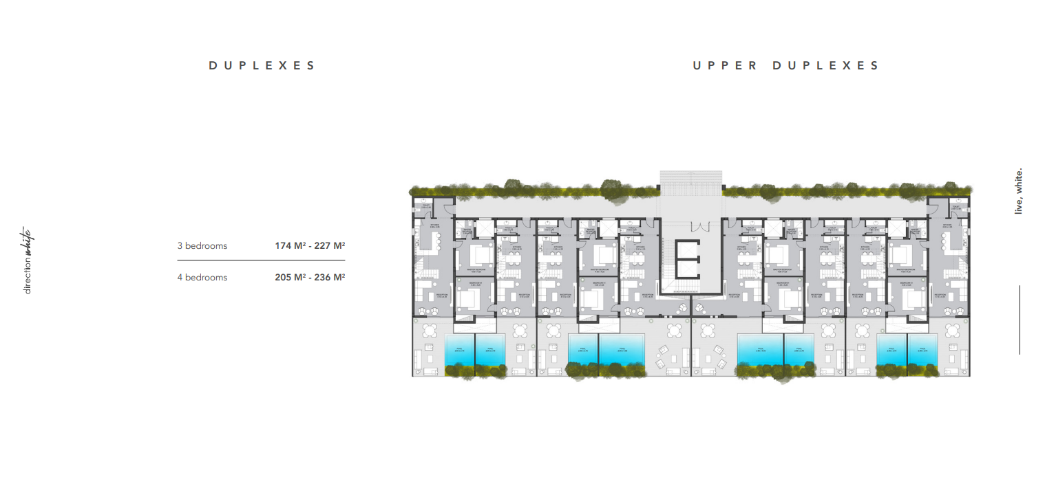 Floor plan for duplex at Direction White