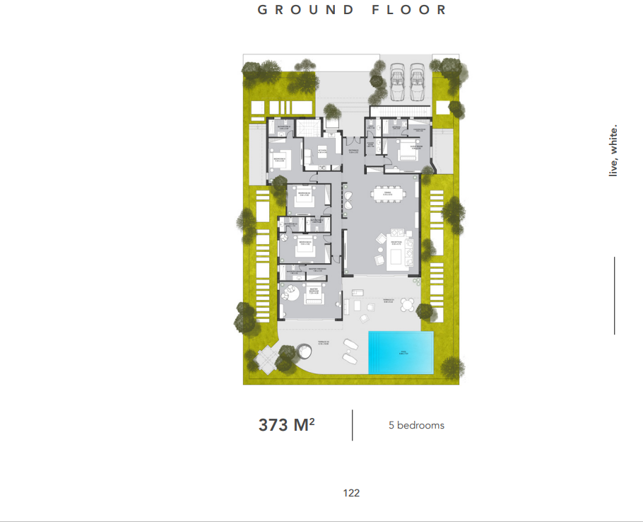 Floor plan for villa at Direction White