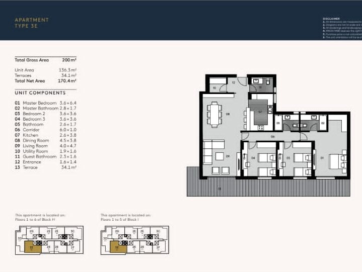 Floor plan for apartment at Al Burouj