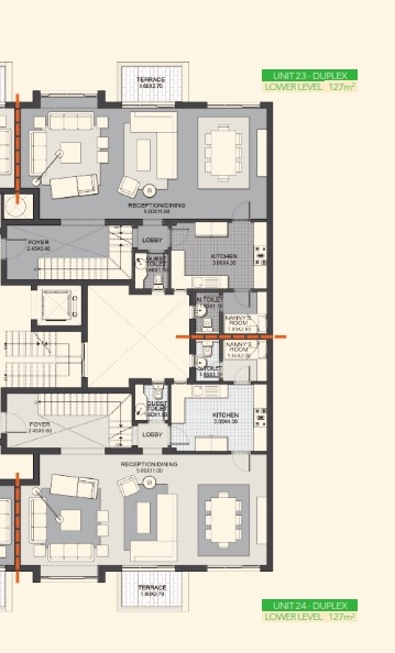 Floor plan for duplex at Eastown Residence