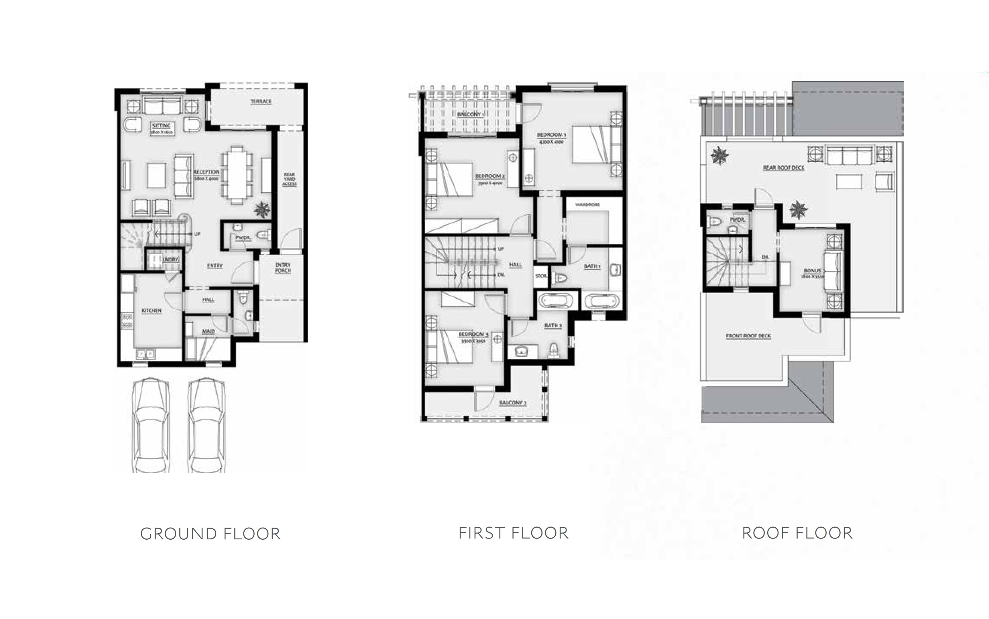 Floor plan for townhouse at Mivida