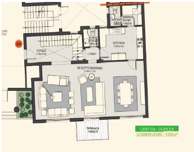 Floor plan for duplex at Eastown Residence