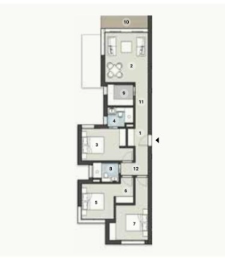 Floor plan for apartment at ZED