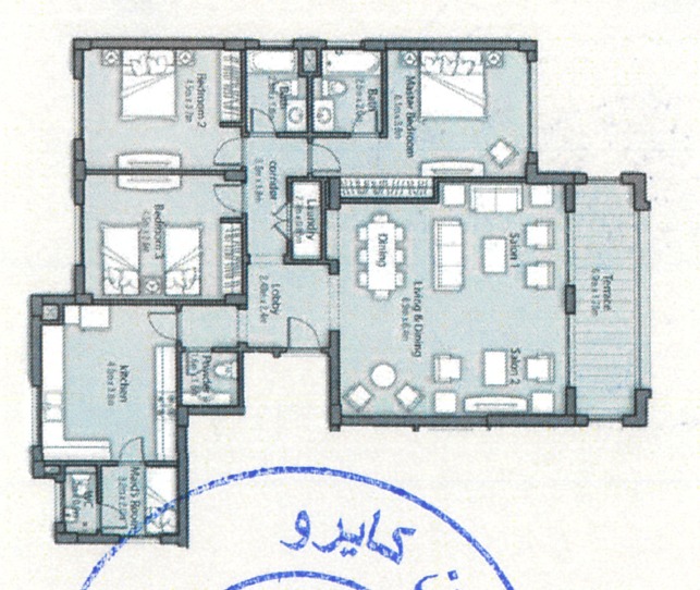 Floor plan for apartment at Uptown Cairo