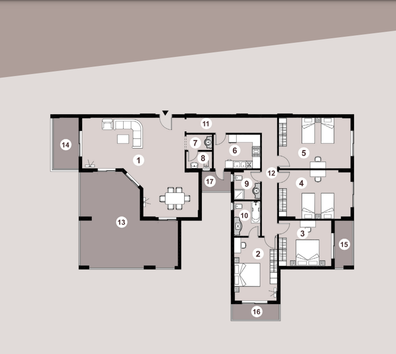 Floor plan for penthouse at Downtown New Alamein