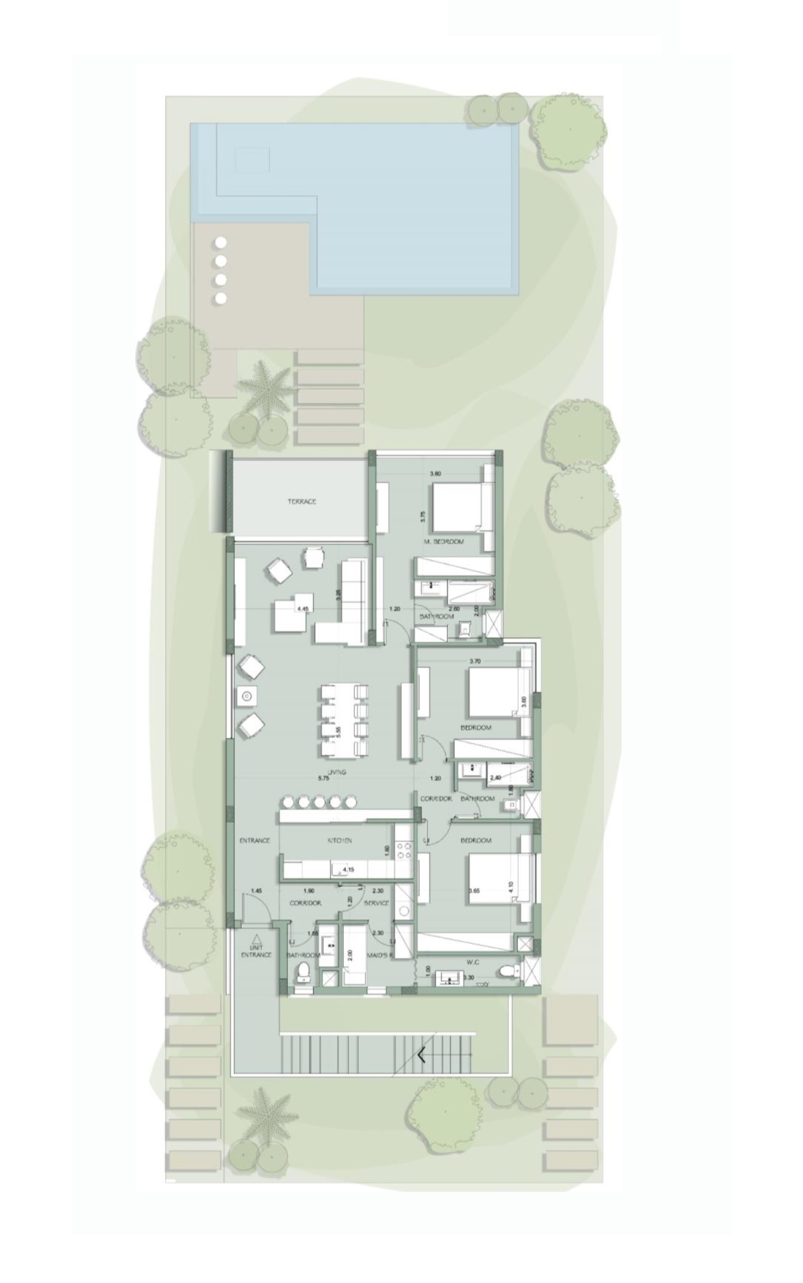 Floor plan for chalet at Fouka Bay