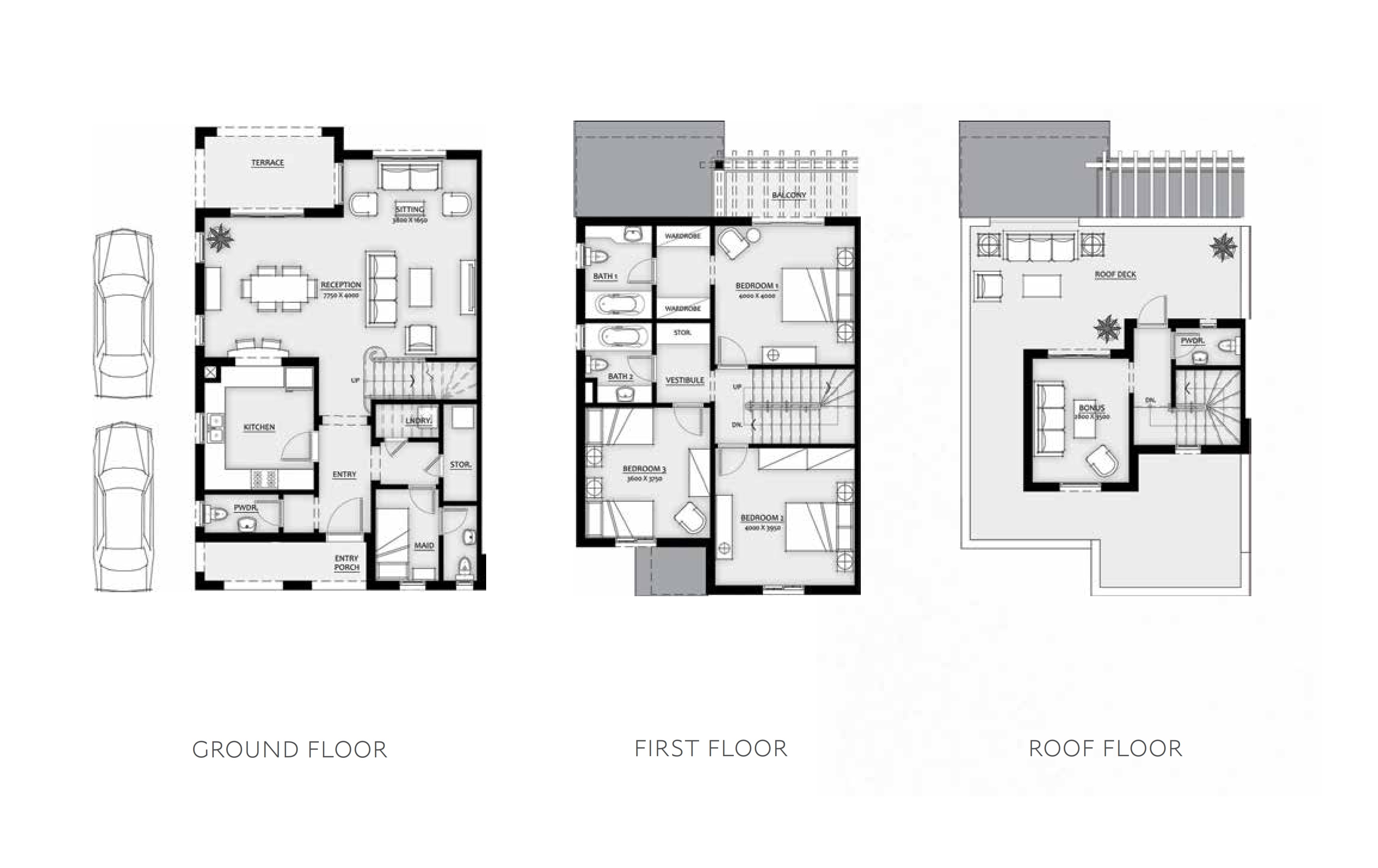 Floor plan for townhouse at Mivida