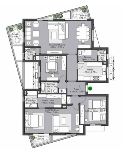 Floor plan for apartment at V Residences By Villette