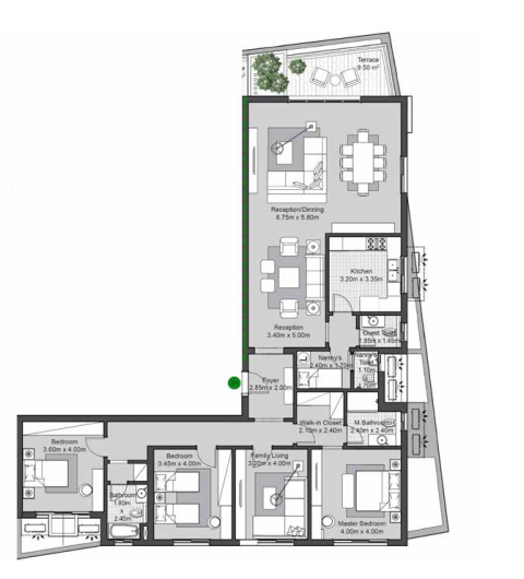 Floor plan for apartment at V Residences By Villette