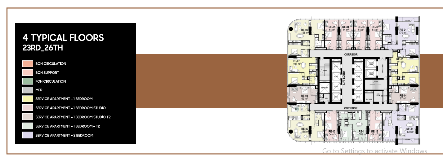 Floor plan for apartment at 6ixty Iconic Tower