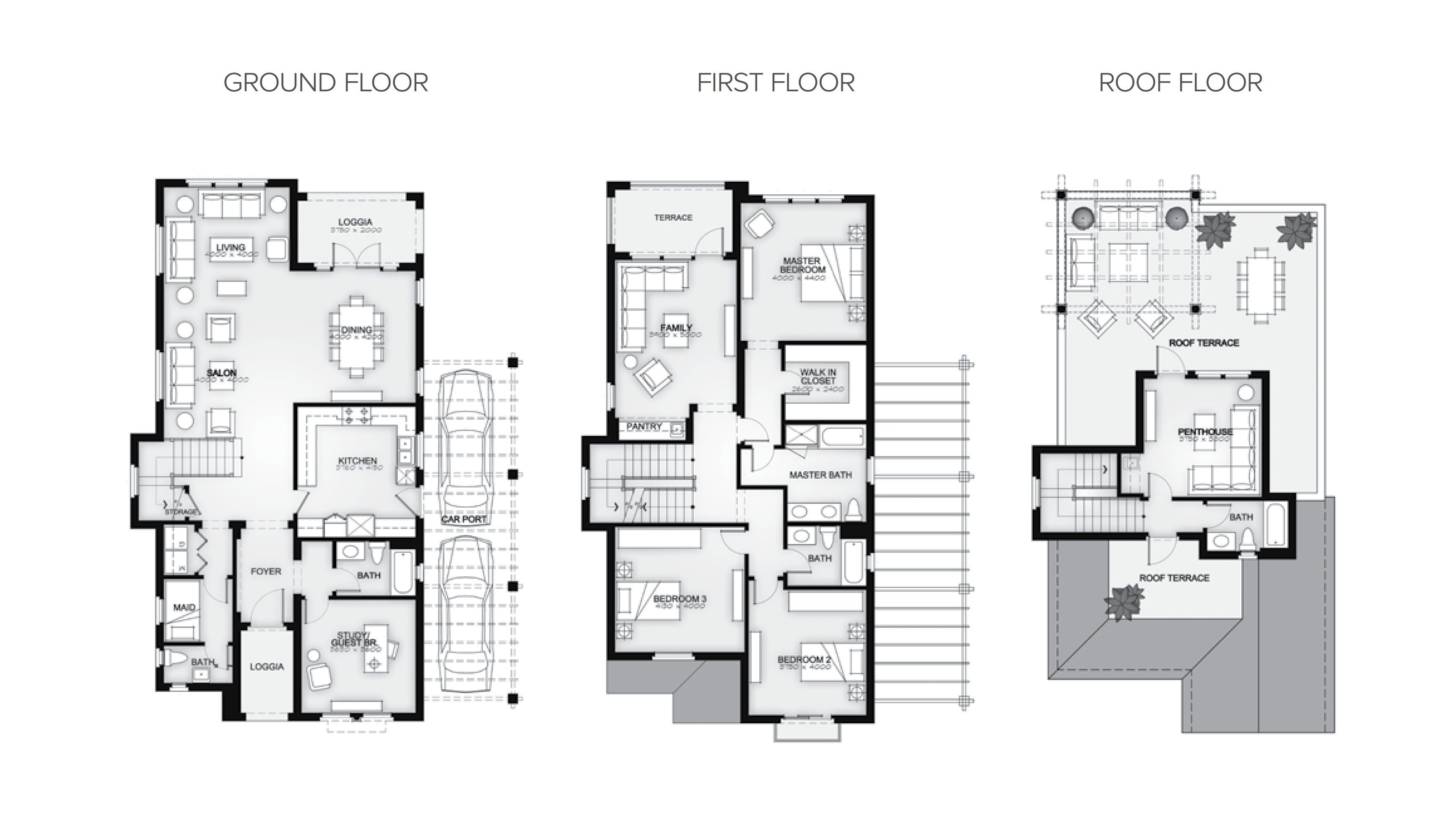 Floor plan for villa at Mivida