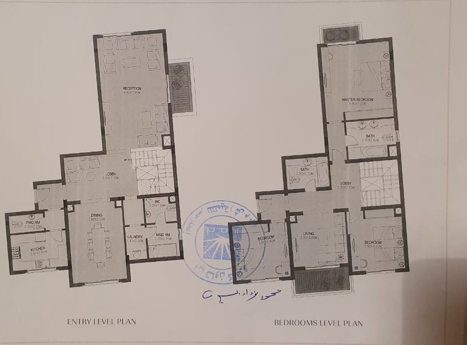 Floor plan for duplex at Uptown Cairo