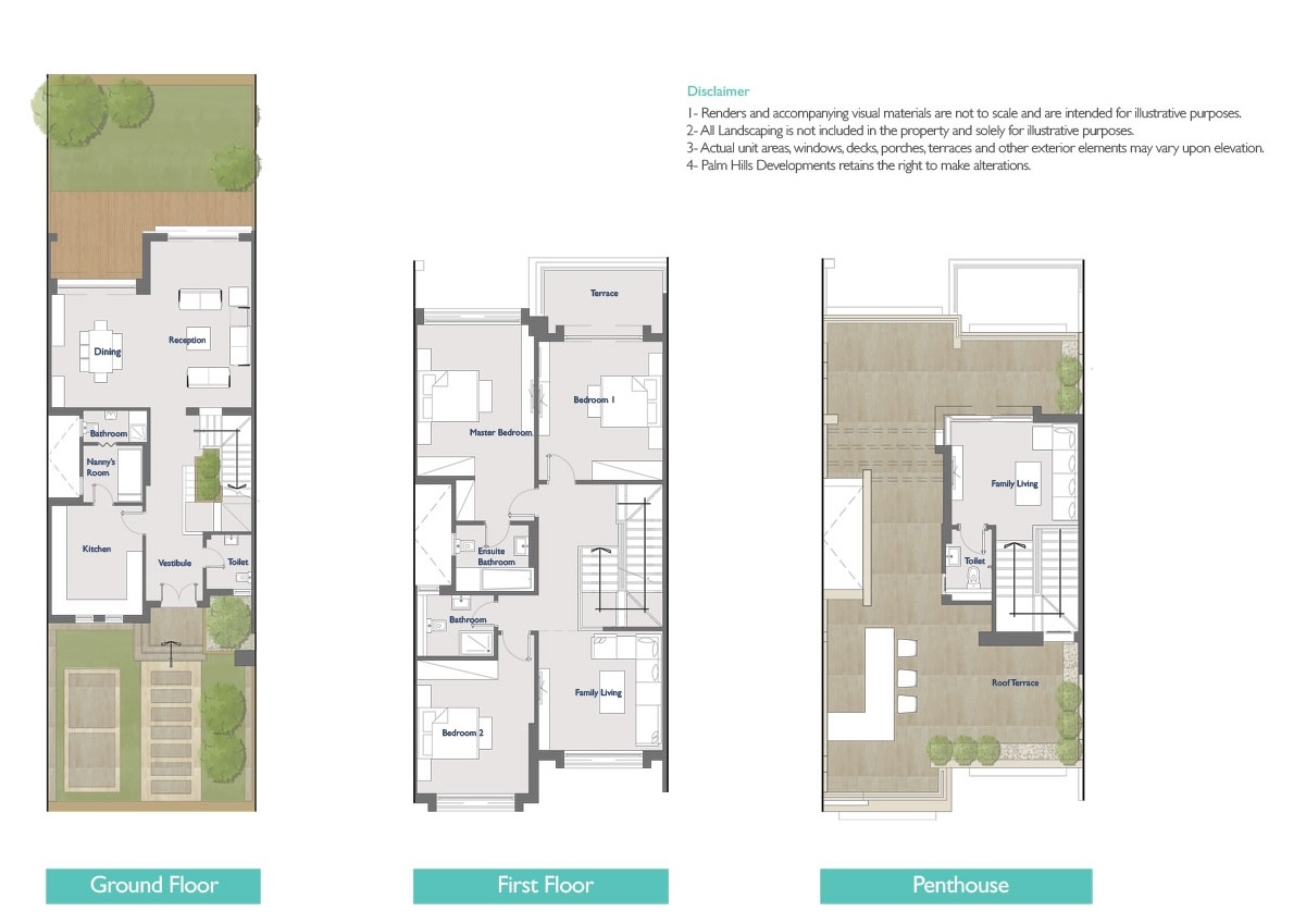 Floor plan for townhouse at Palm Hills Golf Extension