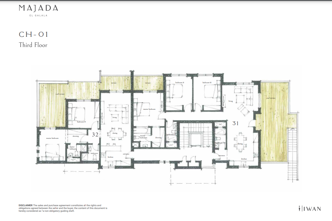 Floor plan for chalet at Majada Iwan
