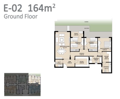 Floor plan for apartment at Bleu Vert