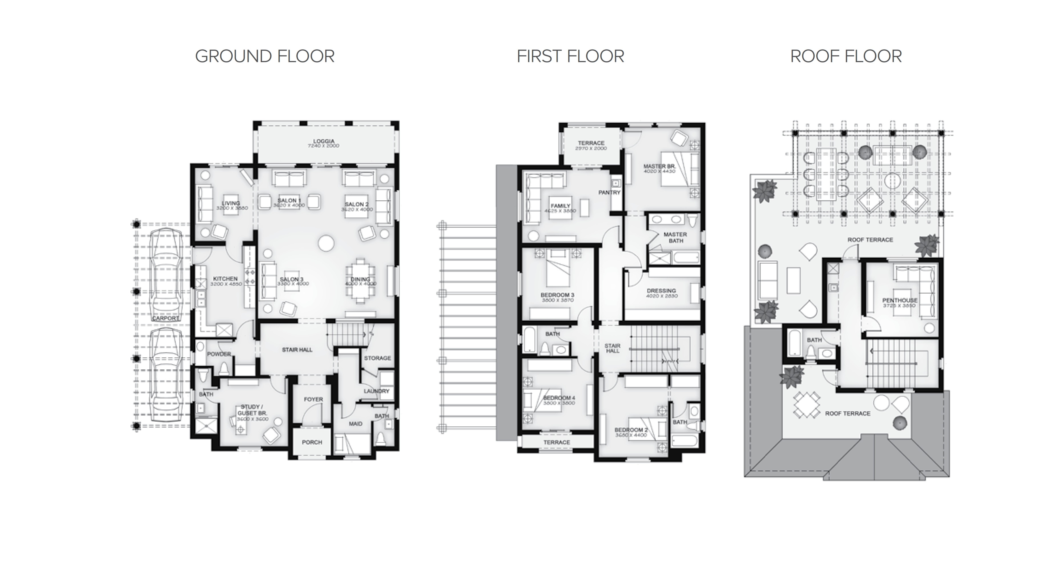 Floor plan for villa at Mivida