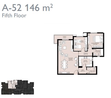 Floor plan for apartment at Bleu Vert