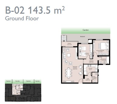 Floor plan for apartment at Bleu Vert