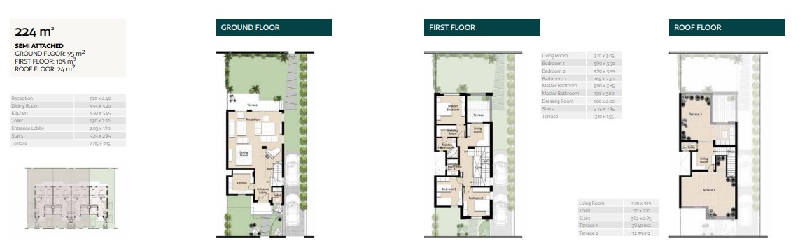 Floor plan for townhouse at Bleu Vert