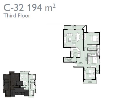Floor plan for apartment at Bleu Vert