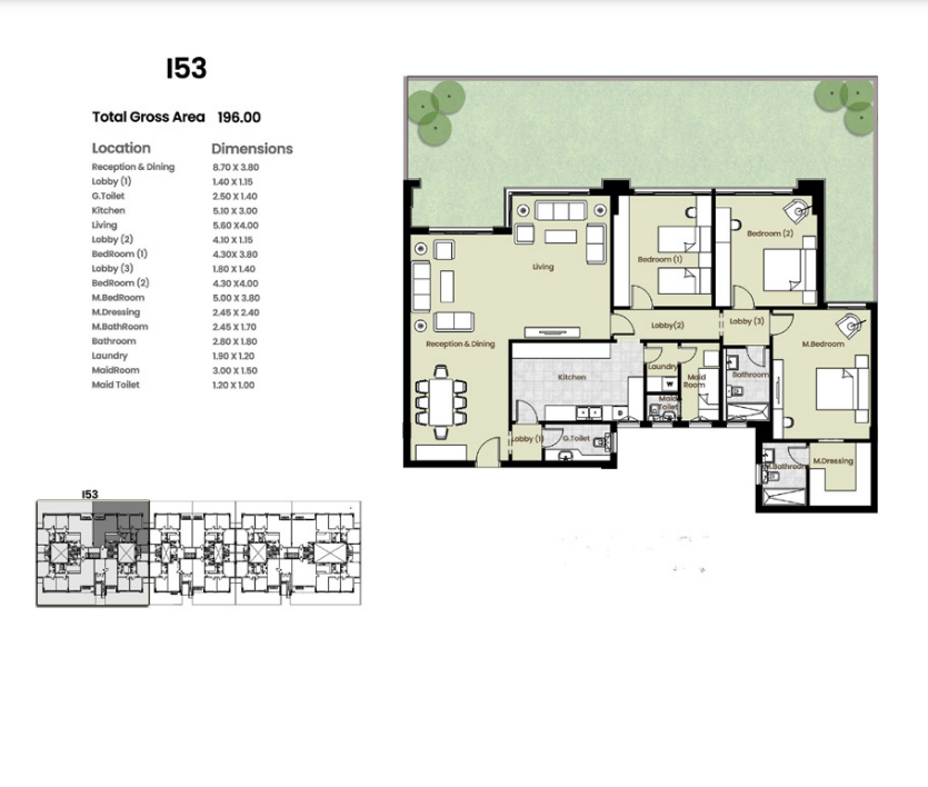 Floor plan for apartment at Azad Views