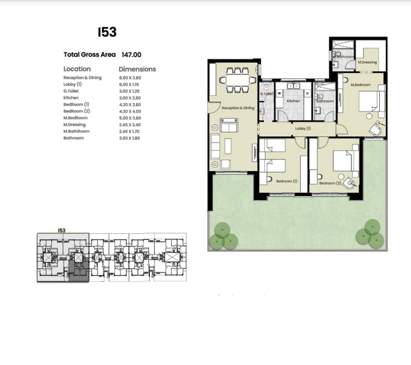 Floor plan for apartment at Azad Views