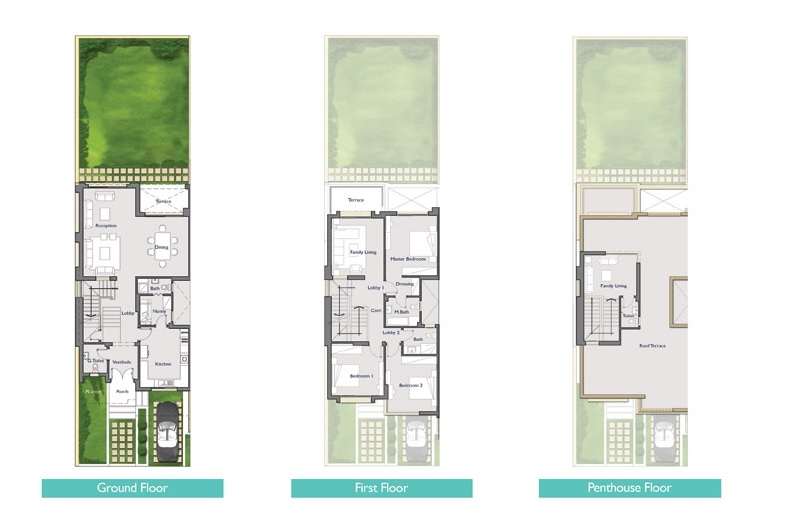 Floor plan for townhouse at Palm Hills Katameya Extension (PK2)