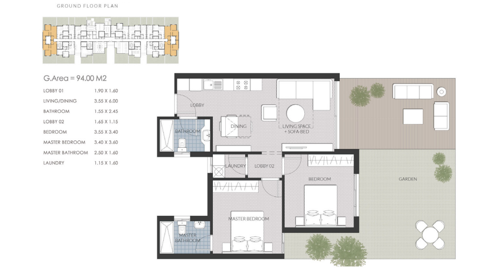 Floor plan for apartment at AZAD
