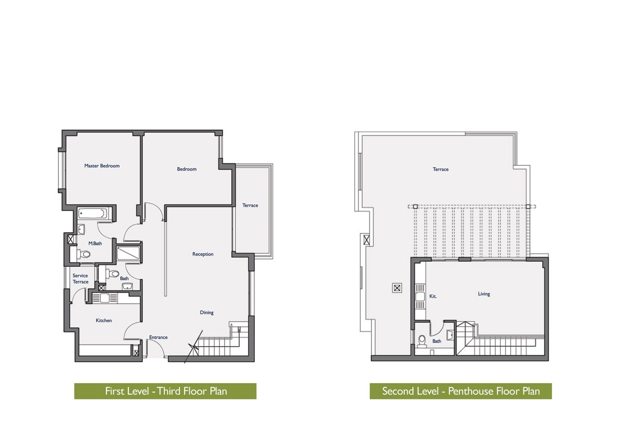 Floor plan for penthouse at Palm Parks