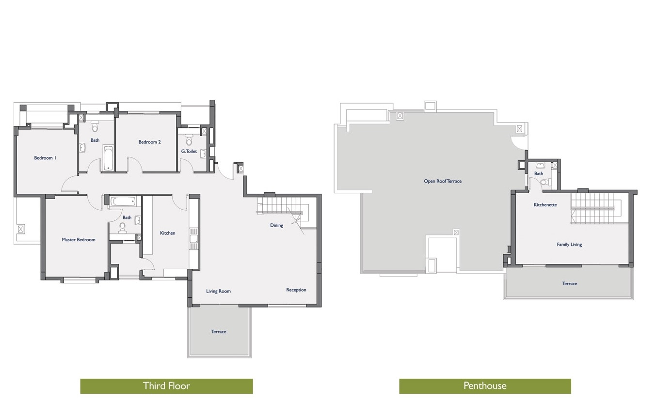 Floor plan for penthouse at Palm Parks