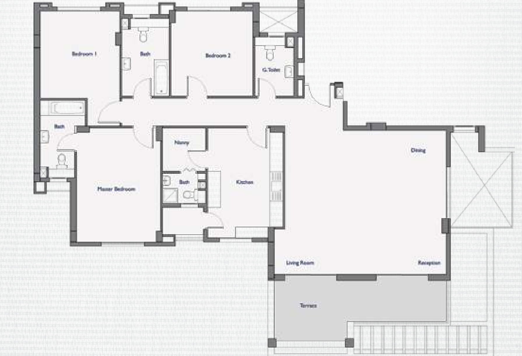 Floor plan for apartment at Palm Parks