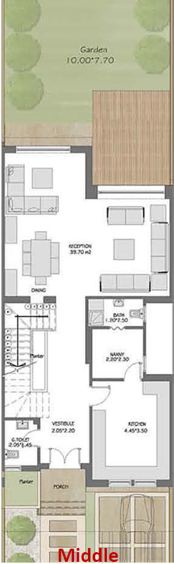 Floor plan for townhouse at Woodville