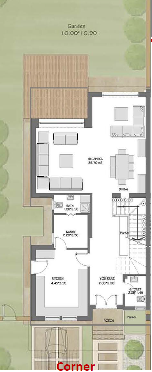 Floor plan for townhouse at Woodville