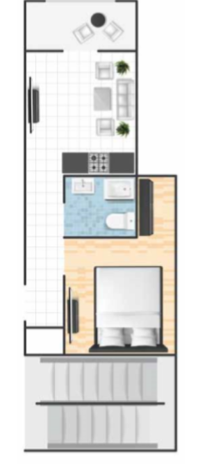 Floor plan for studio at Cape Bay Blumar Lasirena