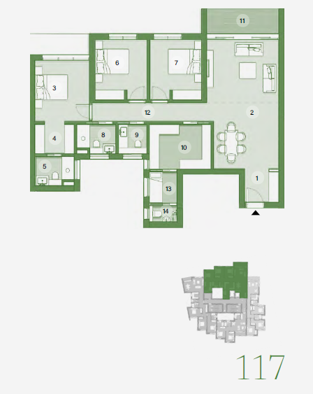 Floor plan for apartment at ZED