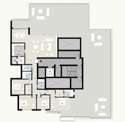 Floor plan for penthouse at ZED