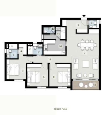 Floor plan for apartment at ZED