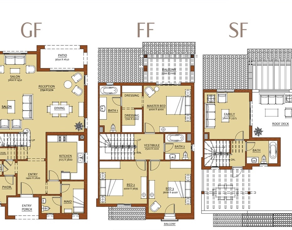 Floor plan for townhouse at Uptown Cairo