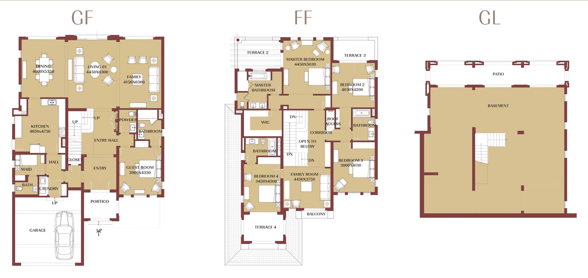 Floor plan for villa at Uptown Cairo