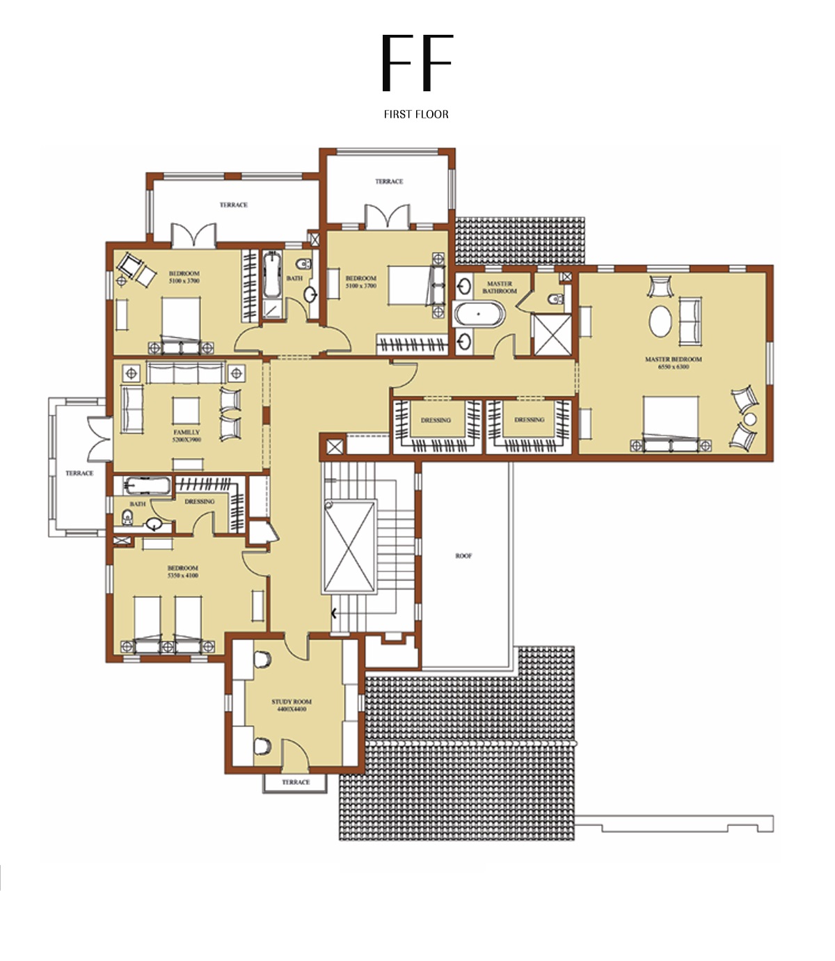 Floor plan for villa at Uptown Cairo