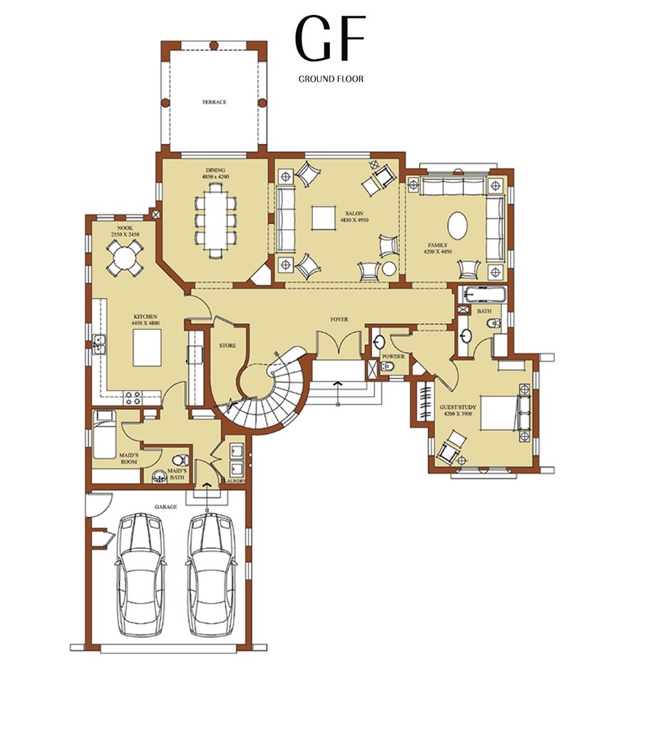 Floor plan for villa at Uptown Cairo